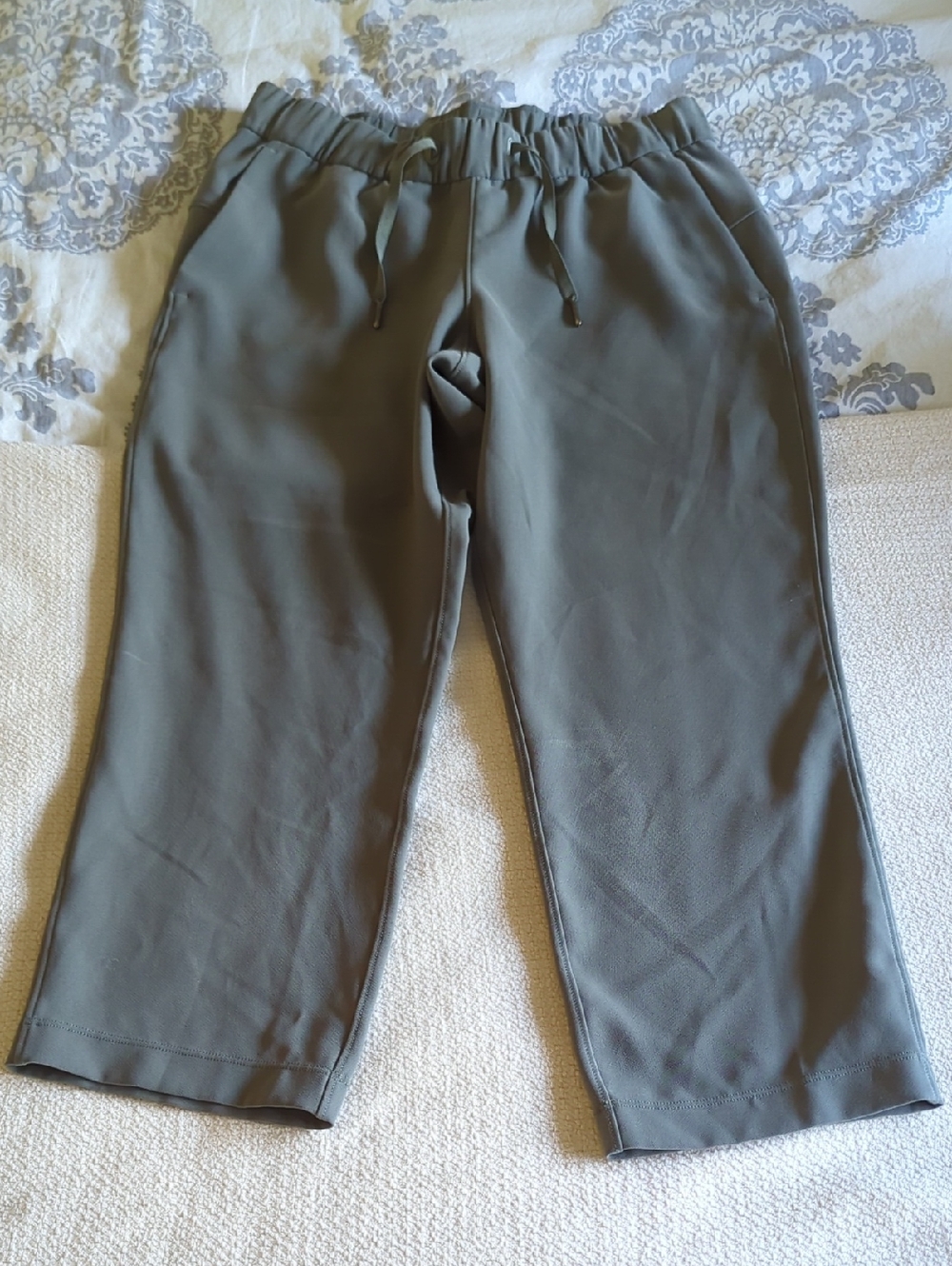 Lululemon On The Fly Cropped Sage Green Pants